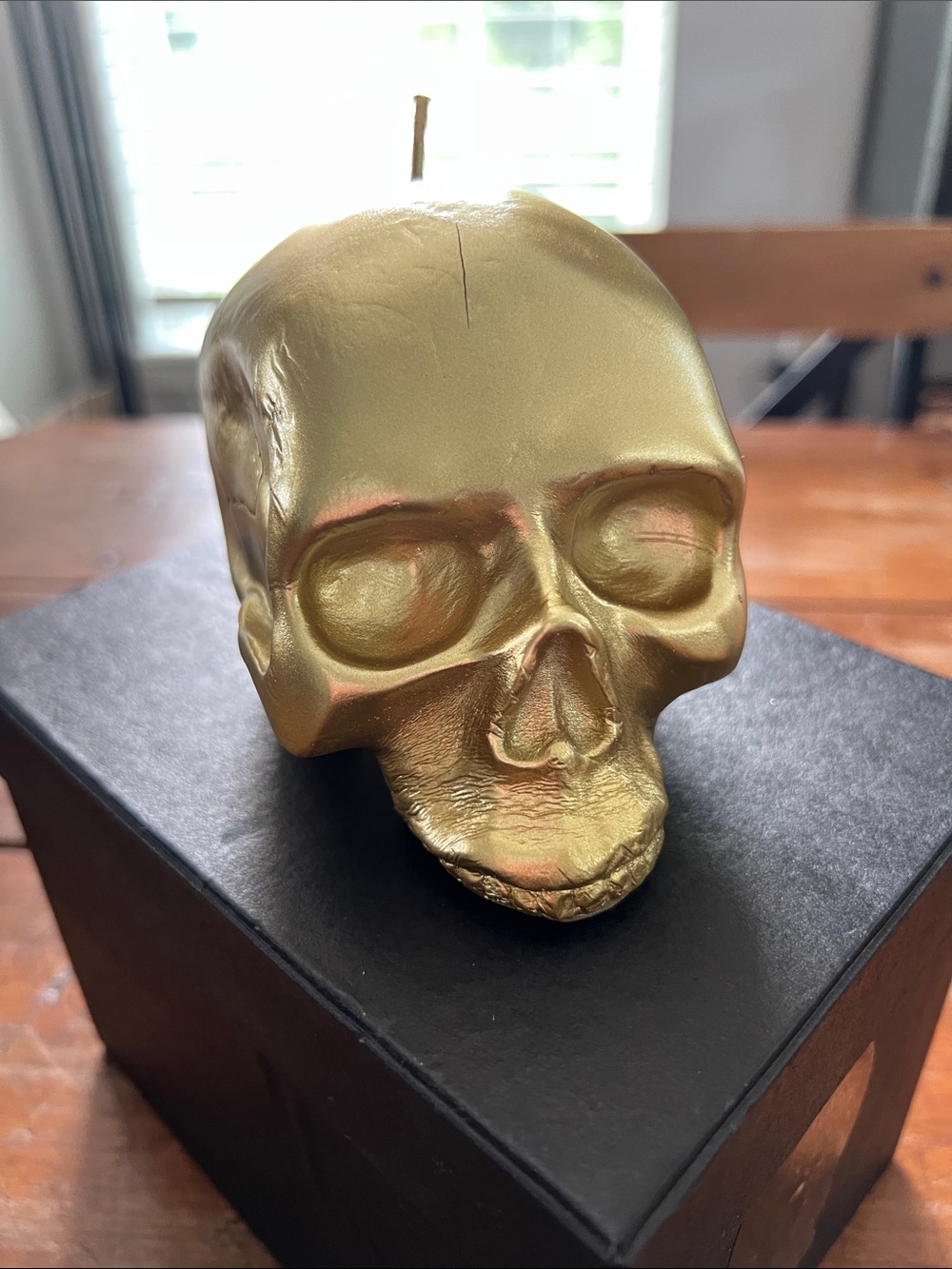 DL & Co Gold Skull Decorative Candle - Gold Home Art